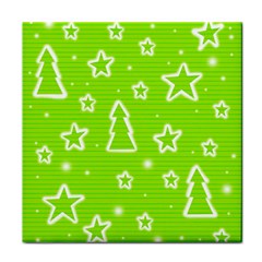 Green Christmas Face Towel by Valentinaart