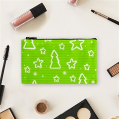 Green Christmas Cosmetic Bag (small)  by Valentinaart