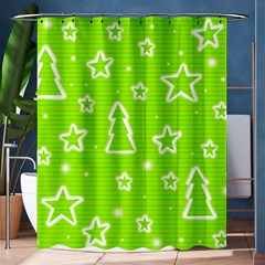 Green Christmas Shower Curtain 60  X 72  (medium)  by Valentinaart