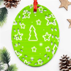 Green Christmas Ornament (oval Filigree) 