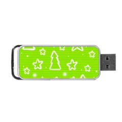 Green Christmas Portable Usb Flash (two Sides) by Valentinaart