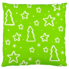 Green Christmas Standard Flano Cushion Case (one Side) by Valentinaart