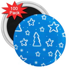 Blue Decorative Xmas Design 3  Magnets (100 Pack) by Valentinaart