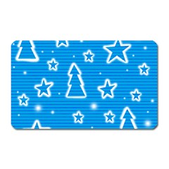 Blue Decorative Xmas Design Magnet (rectangular) by Valentinaart