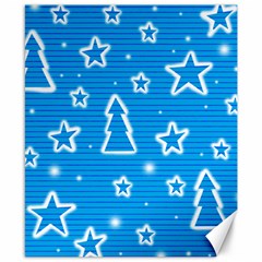 Blue Decorative Xmas Design Canvas 8  X 10  by Valentinaart