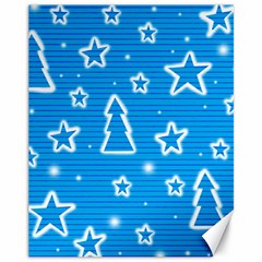 Blue Decorative Xmas Design Canvas 11  X 14   by Valentinaart