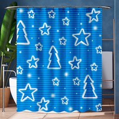 Blue Decorative Xmas Design Shower Curtain 60  X 72  (medium)  by Valentinaart