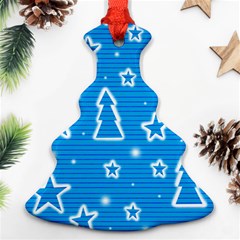 Blue Decorative Xmas Design Christmas Tree Ornament (2 Sides) by Valentinaart