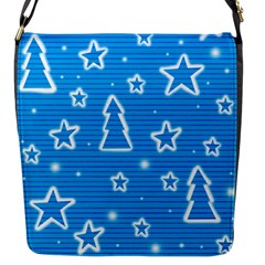 Blue Decorative Xmas Design Flap Messenger Bag (s) by Valentinaart