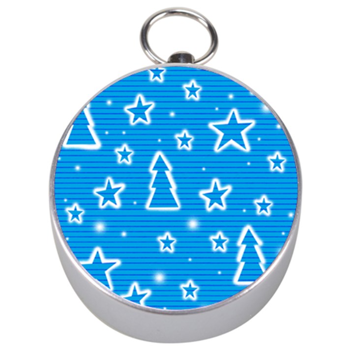 Blue decorative Xmas design Silver Compasses