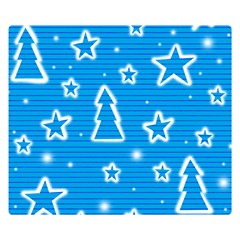 Blue Decorative Xmas Design Double Sided Flano Blanket (small)  by Valentinaart