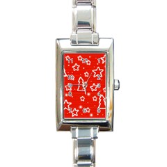 Red Xmas Rectangle Italian Charm Watch by Valentinaart