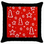 Red Xmas Throw Pillow Case (Black) Front