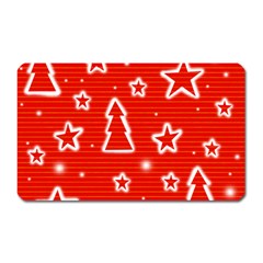 Red Xmas Magnet (rectangular) by Valentinaart