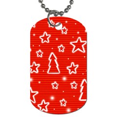 Red Xmas Dog Tag (one Side) by Valentinaart