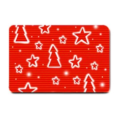 Red Xmas Small Doormat  by Valentinaart