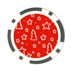 Red Xmas Poker Chip Card Guards (10 Pack)  by Valentinaart