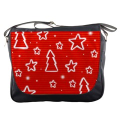 Red Xmas Messenger Bags by Valentinaart