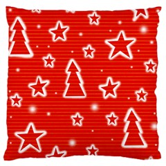 Red Xmas Large Cushion Case (one Side) by Valentinaart