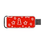 Red Xmas Portable USB Flash (One Side) Front