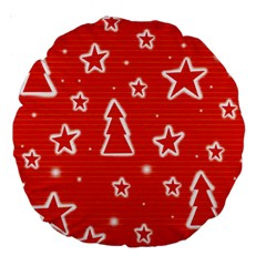 Red Xmas Large 18  Premium Round Cushions by Valentinaart