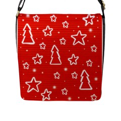 Red Xmas Flap Messenger Bag (l)  by Valentinaart