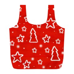 Red Xmas Full Print Recycle Bags (l)  by Valentinaart