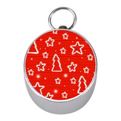 Red Xmas Mini Silver Compasses by Valentinaart