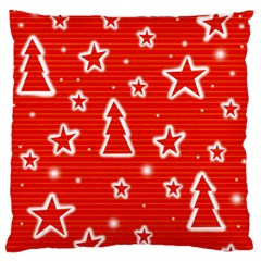 Red Xmas Large Flano Cushion Case (one Side) by Valentinaart