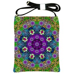 Colors And Flowers In A Mandala Shoulder Sling Bags by pepitasart