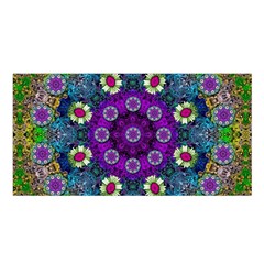 Colors And Flowers In A Mandala Satin Shawl by pepitasart