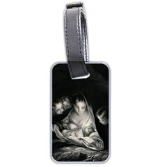 Nativity Scene Birth Of Jesus With Virgin Mary And Angels Black And White Litograph Luggage Tags (two Sides) by yoursparklingshop