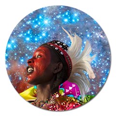 African Star Dreamer Magnet 5  (round) by icarusismartdesigns