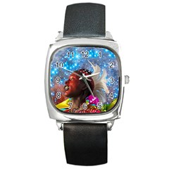 African Star Dreamer Square Metal Watch by icarusismartdesigns