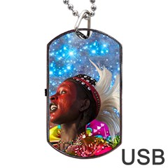 African Star Dreamer Dog Tag Usb Flash (two Sides)  by icarusismartdesigns