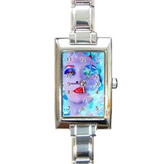 Swimming Into The Blue Rectangle Italian Charm Watch by icarusismartdesigns