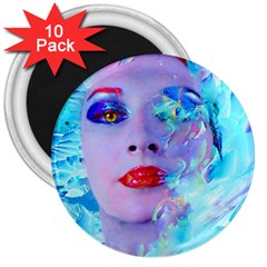 Swimming Into The Blue 3  Magnets (10 Pack)  by icarusismartdesigns