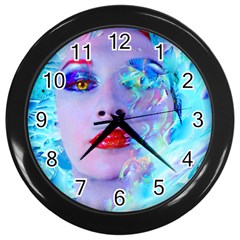 Swimming Into The Blue Wall Clocks (black) by icarusismartdesigns