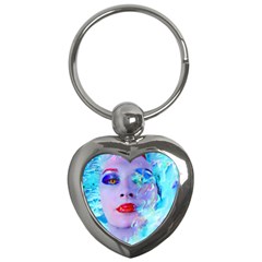 Swimming Into The Blue Key Chains (heart)  by icarusismartdesigns