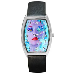 Swimming Into The Blue Barrel Style Metal Watch by icarusismartdesigns