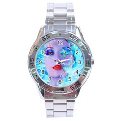 Swimming Into The Blue Stainless Steel Analogue Watch by icarusismartdesigns