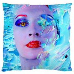 Swimming Into The Blue Large Cushion Case (two Sides) by icarusismartdesigns