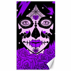 Sugar Skull Purple Roses Canvas 40  X 72  