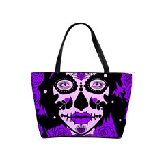 Sugar Skull Purple Roses Shoulder Handbags