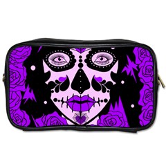 Sugar Skull Purple Roses Toiletries Bags 2-side