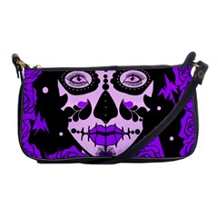 Sugar Skull Purple Roses Shoulder Clutch Bags