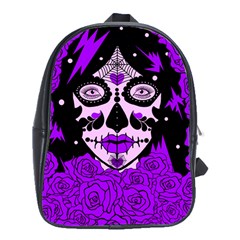 Sugar Skull Purple Roses School Bags (xl) 