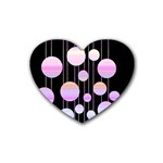 Pink elegance  Rubber Coaster (Heart)  Front