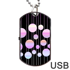 Pink Elegance  Dog Tag Usb Flash (one Side) by Valentinaart