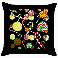 Xmas candies  Throw Pillow Case (Black)